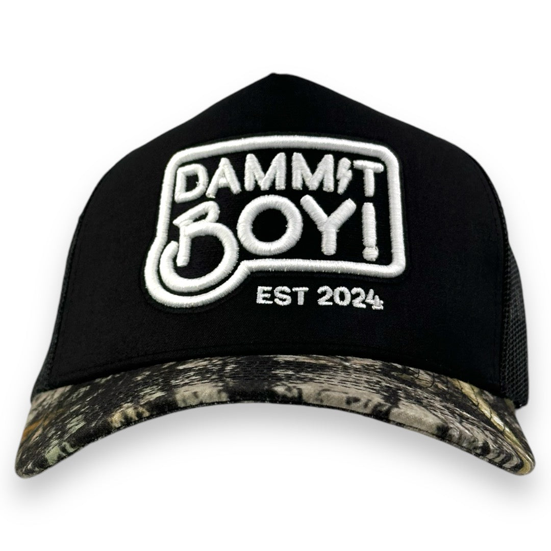 Dammit Boy Hat - Black and Camo